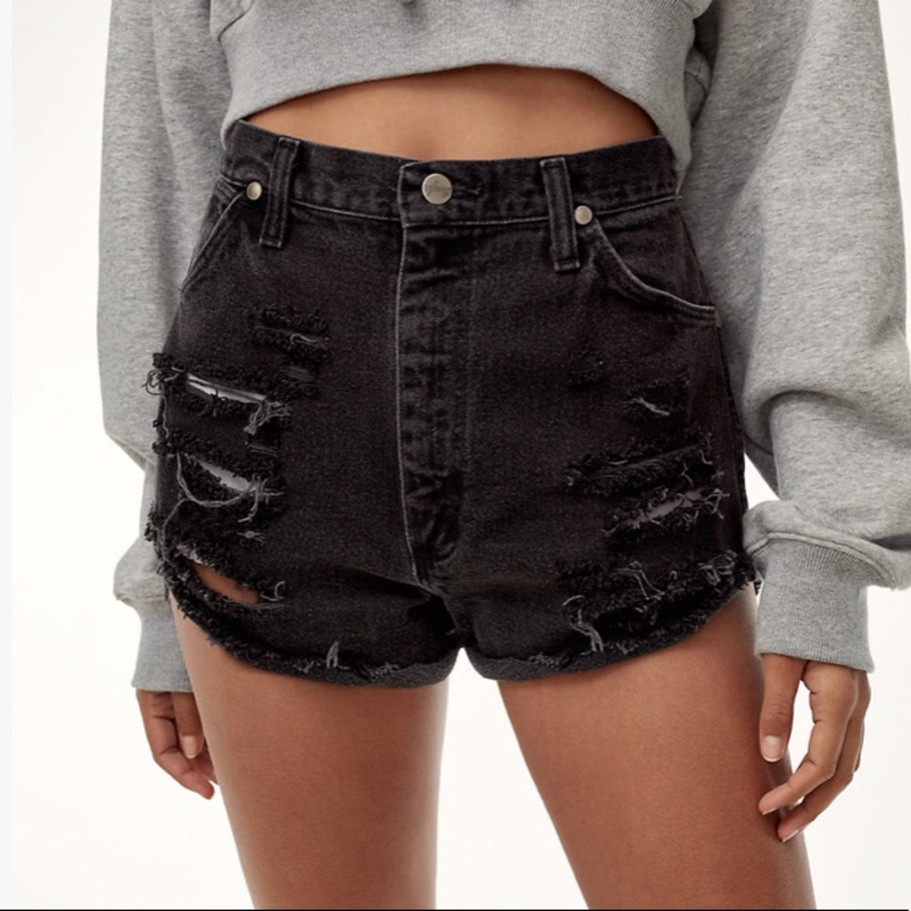 vintage wrangler distressed shorts